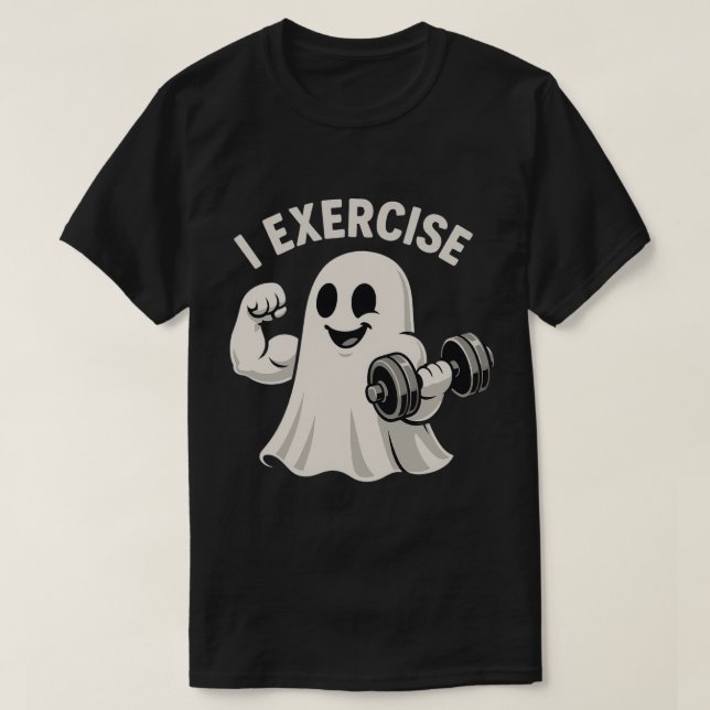 Niedliche Fitness Ghost mit Dumbells | "Ich Übung" T-Shirt (Design vorne)