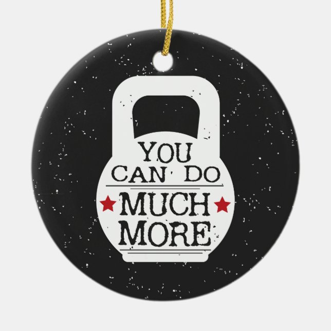 Niedliche Fitness Motivierend Workout Gym Kettlebe Keramikornament (Vorne)