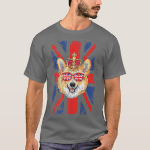 Niedliche Flagge mit Corgi für Kinder und Briten T-Shirt