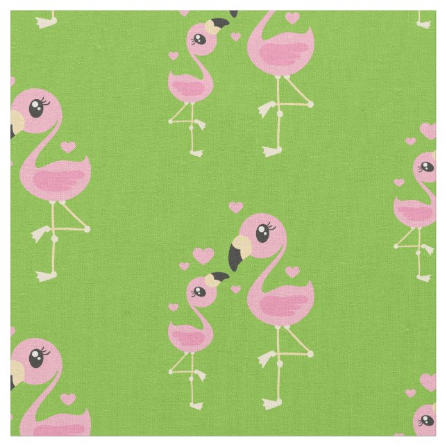 Niedliche Flamingo Baby Kinderzimmer Dekoration Stoff (Nahaufnahme)