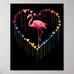 Niedliche Flamingo im Herzen Liebe für Fun Pet Lov Poster