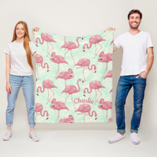 Niedliche Flamingo Muster individuelle Name Fleece