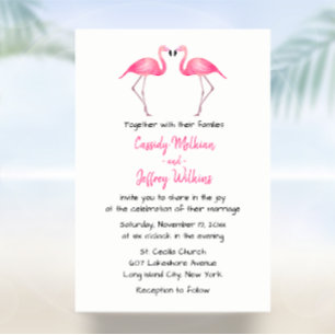 Niedliche Flamingo Pink Beach Sommer Tropische Hoc Einladung