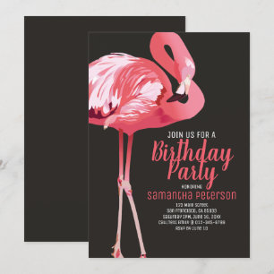 Niedliche Flamingo Tropical Geburtstagsparty Einla Einladung