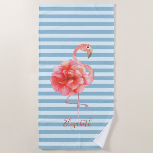 Niedliche Flamingos, blau, gestrichen Strandtuch