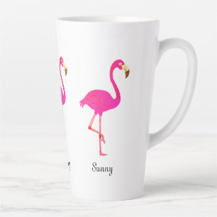 Niedliche Flamingos und Kalligraphie Milchtasse