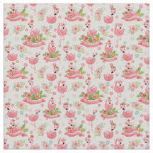 Niedliche Flamingos und tropische Blume