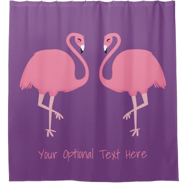 Niedliche Flamingos-Vorhänge mit eigenem Text Duschvorhang (Vorderseite)