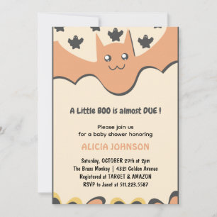Niedliche Fledermaus Orange Little Bom Halloween B Einladung