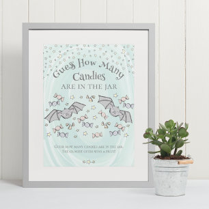Niedliche Fledermäuse raten wie viele Candies Baby Poster