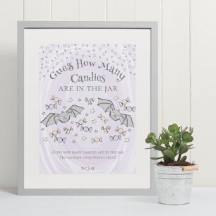 Niedliche Fledermäuse raten wie viele Candies Baby Poster