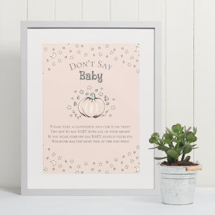 Niedliche Fledermäuse sagen kein Baby-Duschspiel Poster