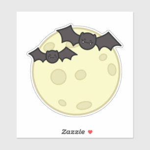 Niedliche Fleet und MondHalloween von Tatyana Deni Aufkleber