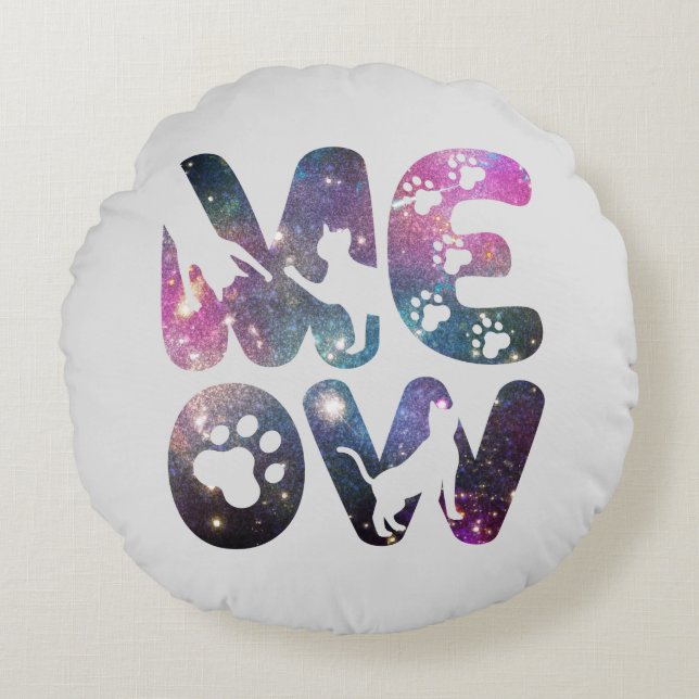 Niedliche Fleischkatzenaufdrucke und Katzenaufdruc Rundes Kissen (Vorderseite)