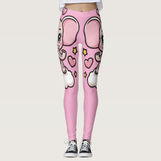 Niedliche fliegende rosa Elefant Whimsical Stars & Leggings