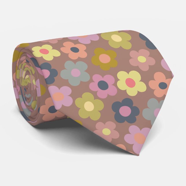 Niedliche Flora Wiadow Pattern Neck Tie Krawatte (Gerollt)