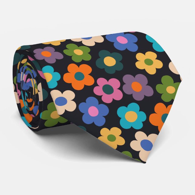 Niedliche Flora Wiadow Pattern Neck Tie Krawatte (Gerollt)