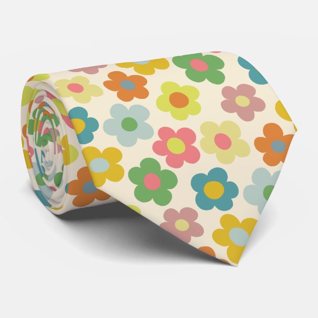 Niedliche Flora Wiadow Pattern Neck Tie Krawatte (Gerollt)