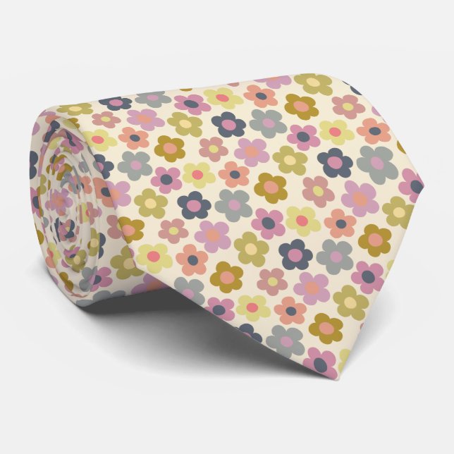 Niedliche Flora Wiadow Pattern Neck Tie Krawatte (Gerollt)