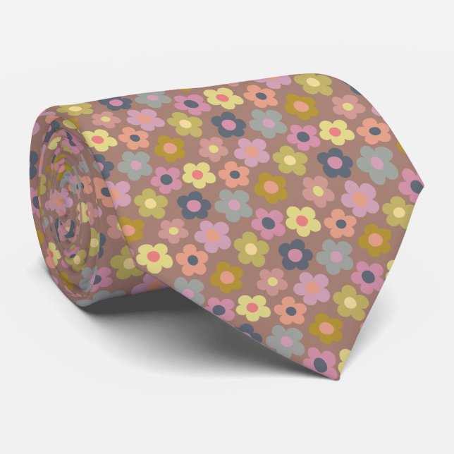Niedliche Flora Wiadow Pattern Neck Tie Krawatte (Gerollt)