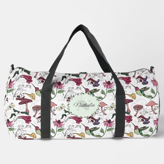 Niedliche Floral Hummingbird Nature Sports Fitness Duffle Bag (Vorderseite)