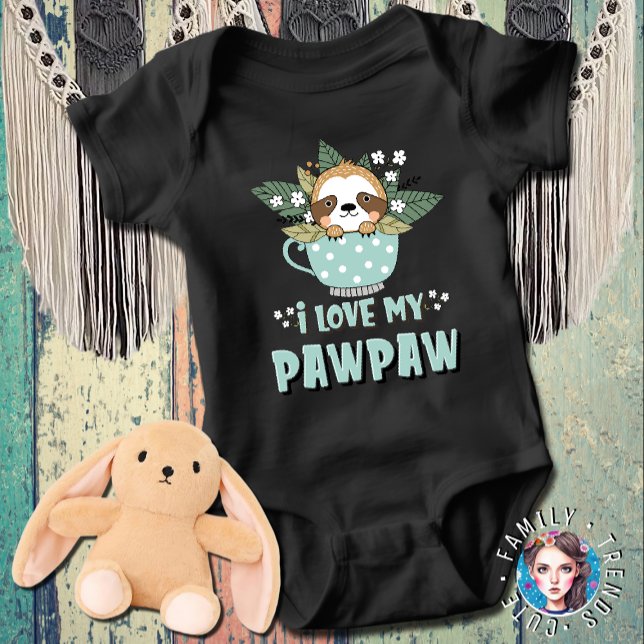 Niedliche floral Kawaii Raccoon I Liebe My Pawpaw Baby Strampler (Von Creator hochgeladen)
