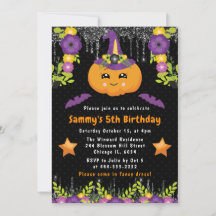 Niedliche Floral Pumpkin Halloween Geburtstagspart