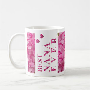 Niedliche florale Beste Nana je, Herz Pink Hydrang Kaffeetasse