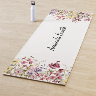 Niedliche florale Blume Name Yoga Mat Yogamatte