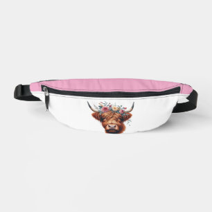 Niedliche, florale/frühlingshaltige Kuh Bauchtasche