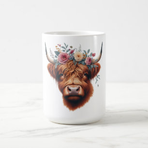 Niedliche, florale/frühlingshaltige Kuh Kaffeetasse