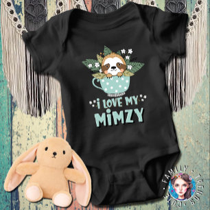 Niedliche florale Kawaii Raccoon I Liebe My Mimzy Baby Strampler