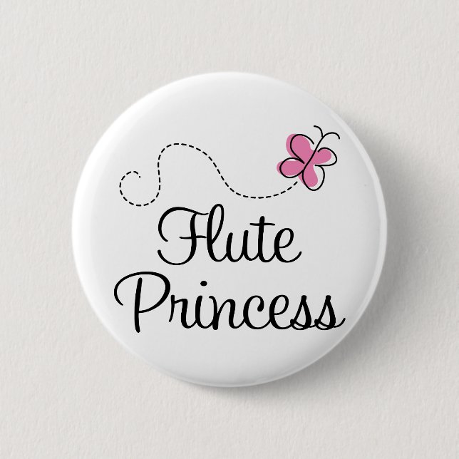 Niedliche Flöten-Prinzessin Button (Vorderseite)