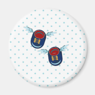 Niedliche Fluggeflügge kleine Schuhe in blau & rot Magnet