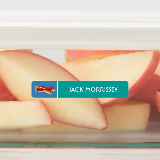 Niedliche Flugzeuge farbige Kinder Name Etiketten (Befestigt)