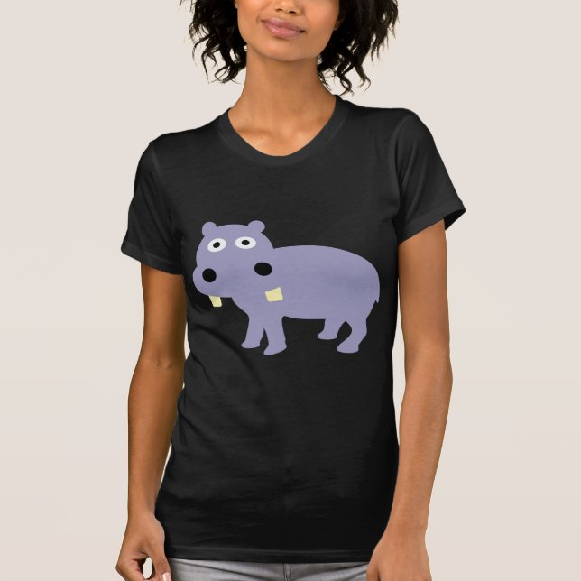 Niedliche Flusspferd-Comic-Art - Hippopotamus T-Shirt (Vorderseite)