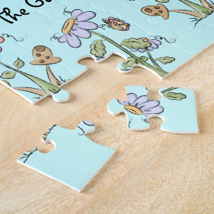 Niedliche Folk Art Bees Daisies Schmetterlinge wer Puzzle