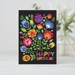 Niedliche Folklore Happy Birthday Card Dankeskarte