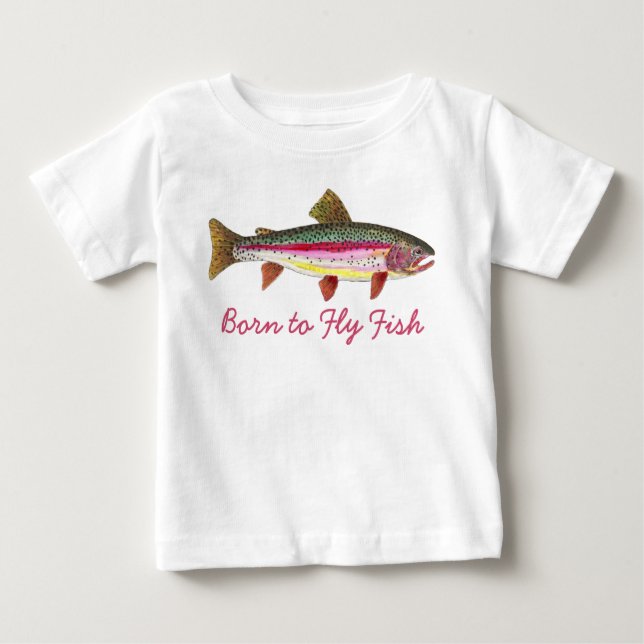 Niedliche Forellenfischerei "Geboren zu Fischen" Baby T-shirt (Vorderseite)