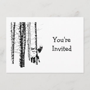 Niedliche Forest Fox Tierkunst Hochzeitstag Einladung