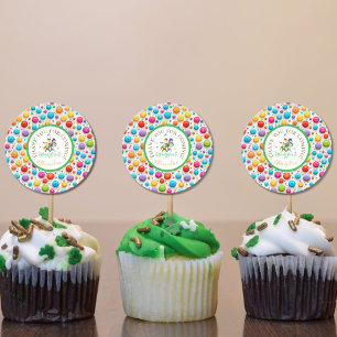 Niedliche Forest Foxes tanzen Charleston Green Gin Runder Aufkleber