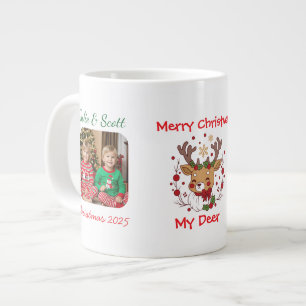 Niedliche Foto-Familie mit DEER Green personalisie Jumbo-Tasse