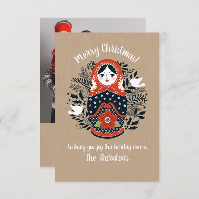 Niedliche Foto Weihnachtskarte Karte (Vorne/Hinten)