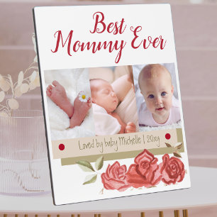 Niedliche FotoCollage Beste Mama je erster Müttert Fotoplatte