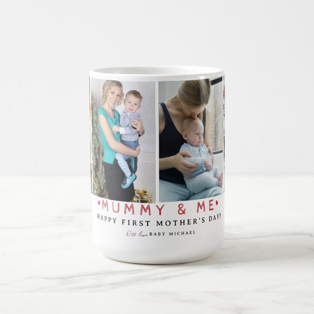 Niedliche FotoCollage "Mummy & Me" | Mutter Kaffeetasse (Mittel)
