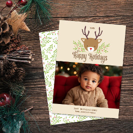 Niedliche Fotokarte für den neutralen Happy Holida Feiertagskarte