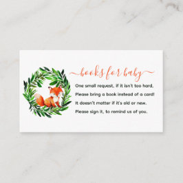 Niedliche Fox-Bücher für die Babydusche Begleitkarte