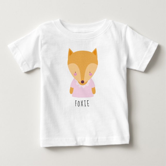 Niedliche Fox-Illustration - Anpassbar Baby T-shirt (Vorderseite)