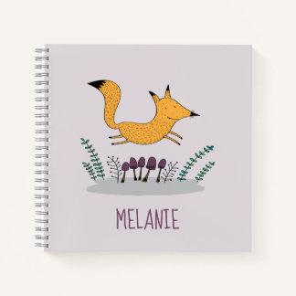 Niedliche Fox-Illustration Kinder Personalisiert Notizbuch