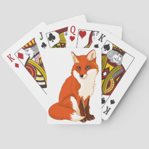 Niedliche Fox Sitting Cards Spielkarten